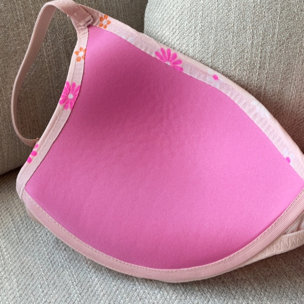 PINK Victoria's Secret Pink and Orange Bibs with Floral Design - Picture 2 of 3